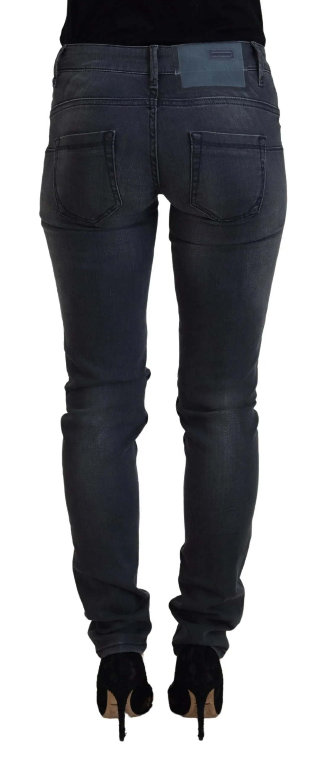 Acht  Jean Skinny Femme à Taille Basse Décontracté Bleu