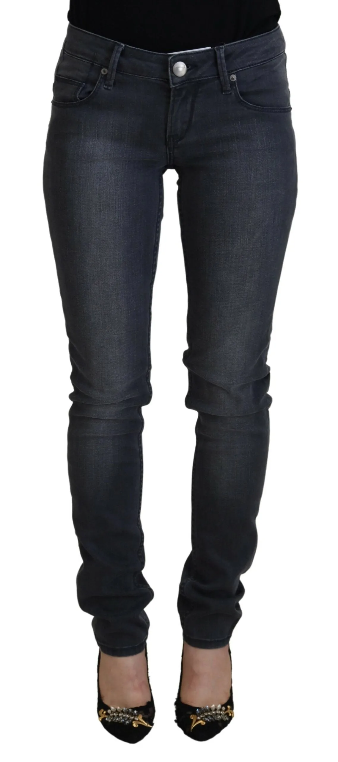 Acht  Jean Skinny Femme à Taille Basse Décontracté Bleu