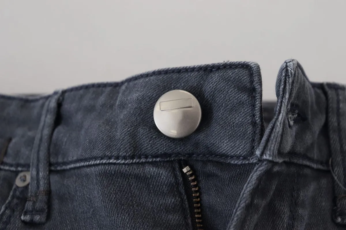 Acht  Jean Skinny Femme à Taille Basse Décontracté Bleu
