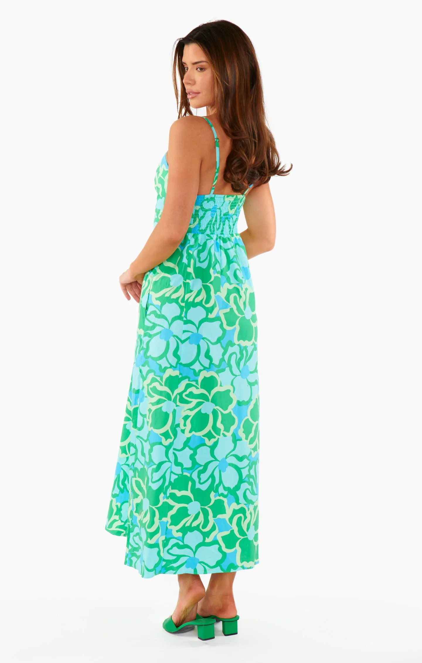 Robe midi Allegra ~ Motif abstrait de coquelicot