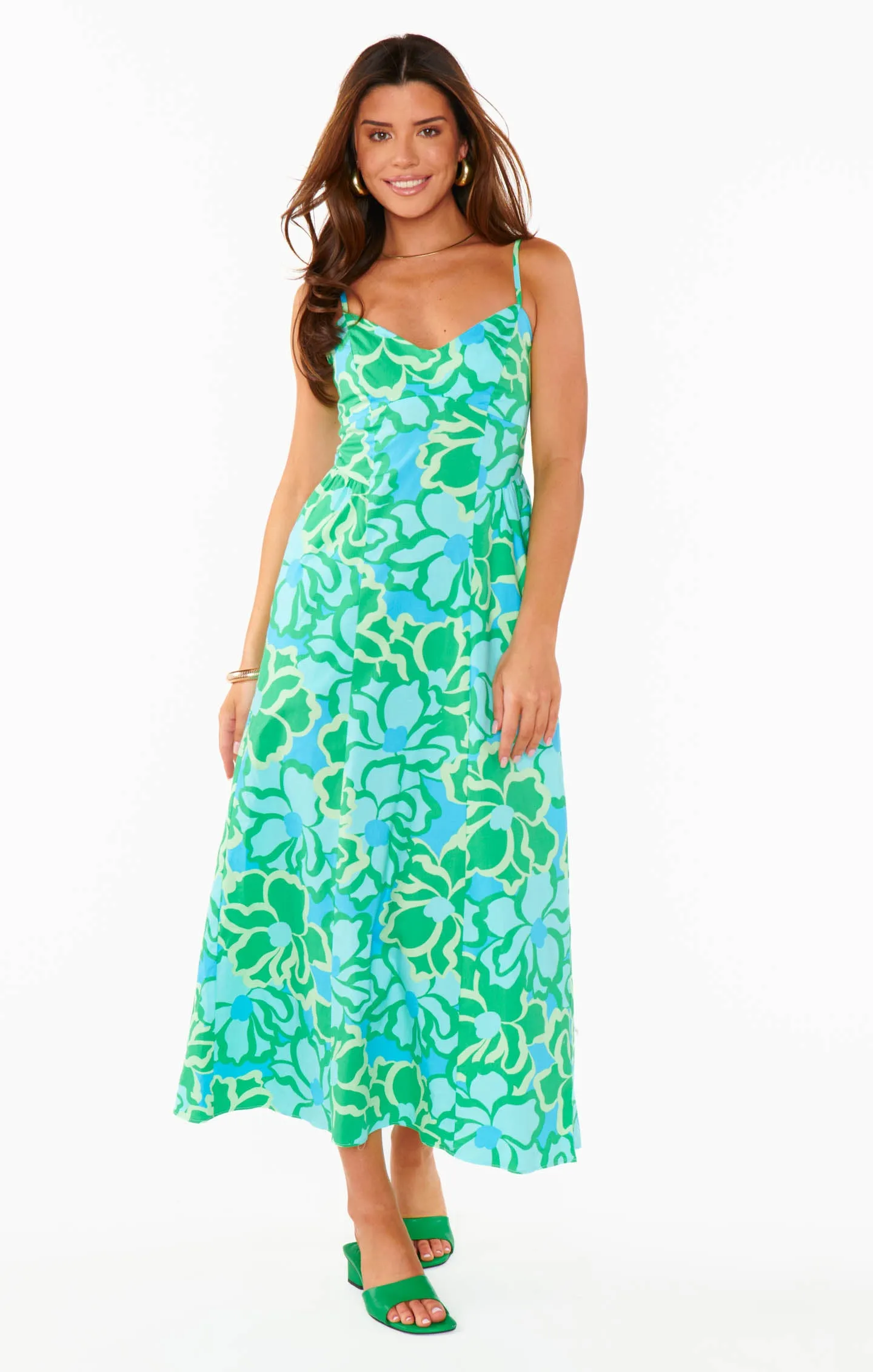 Robe midi Allegra ~ Motif abstrait de coquelicot