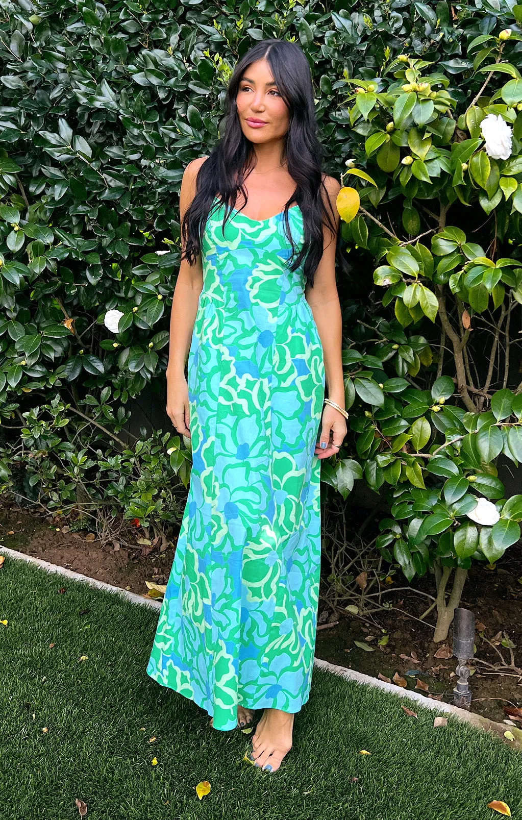 Robe midi Allegra ~ Motif abstrait de coquelicot