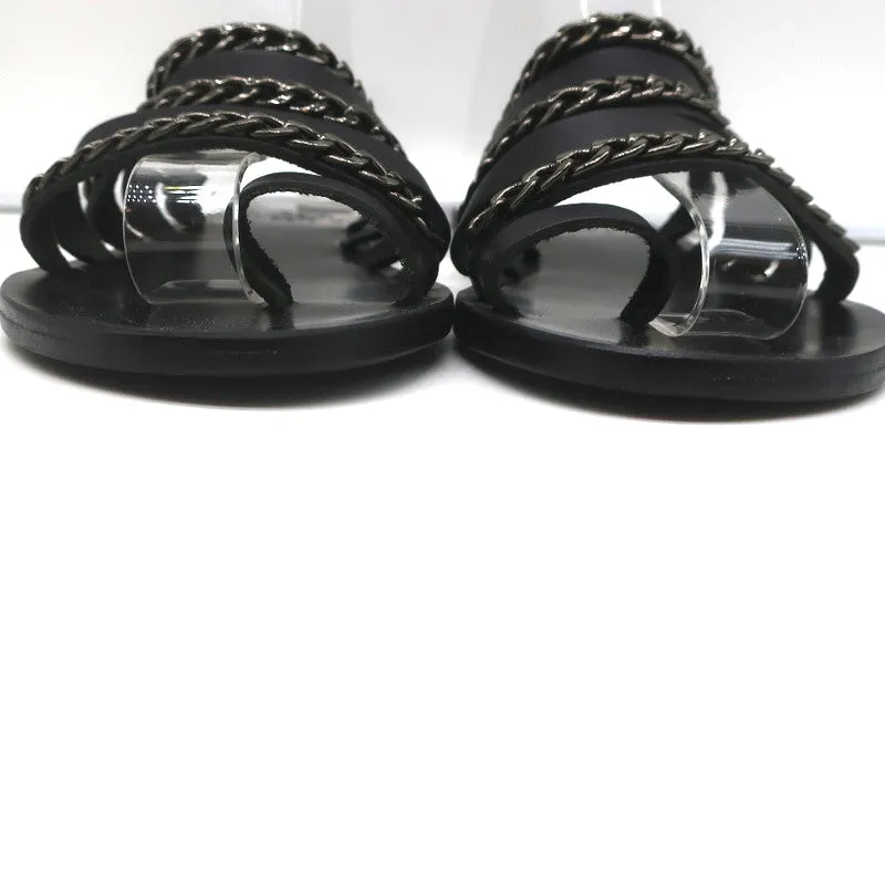 Sandales Ancient Greek Sandals Niki Chains à glissière en cuir noir taille 37