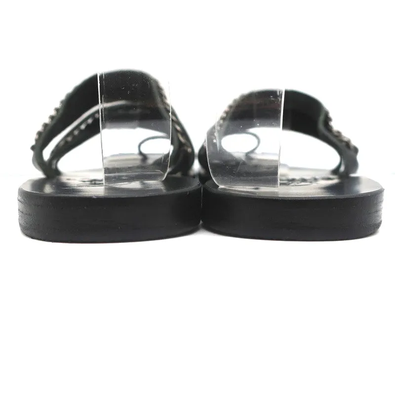 Sandales Ancient Greek Sandals Niki Chains à glissière en cuir noir taille 37