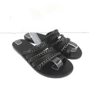 Sandales Ancient Greek Sandals Niki Chains à glissière en cuir noir taille 37