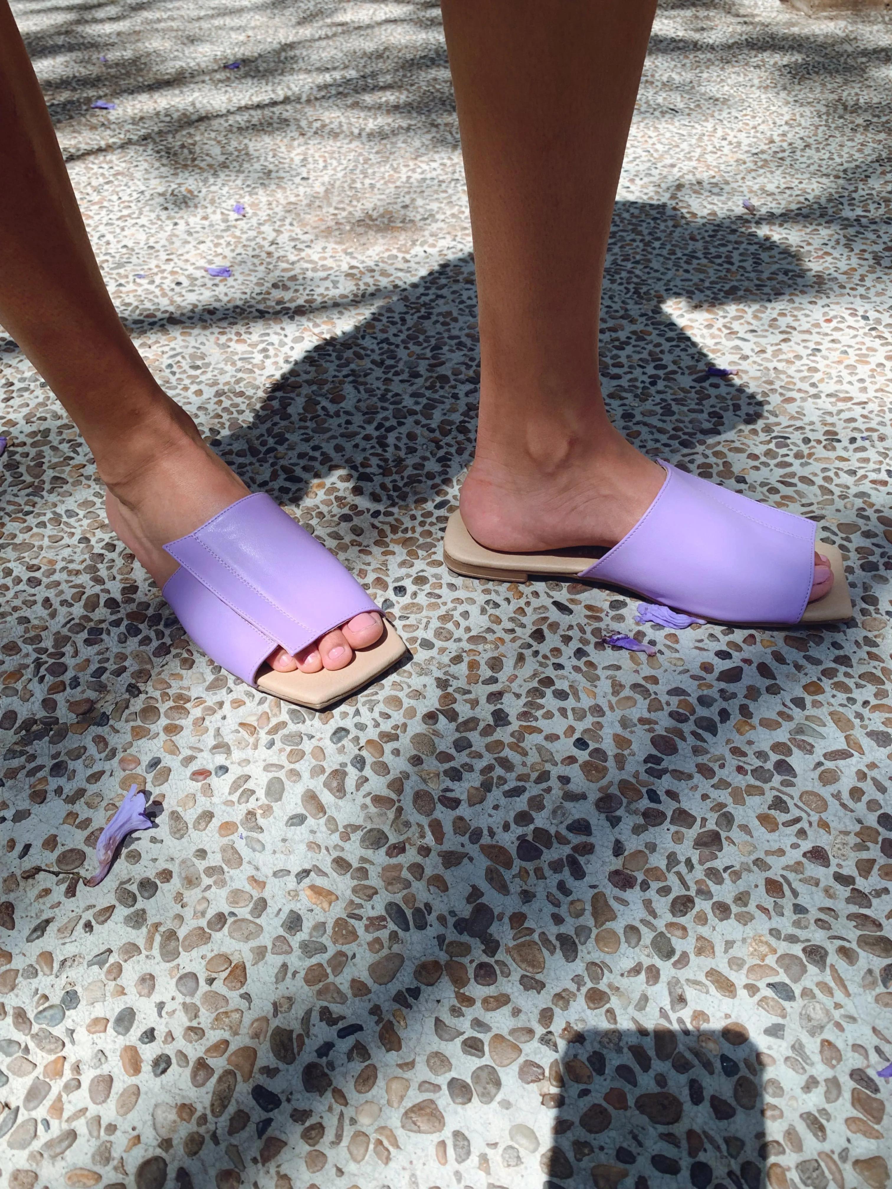 Sandales véganes en cuir de cactus Andrea | Lilas