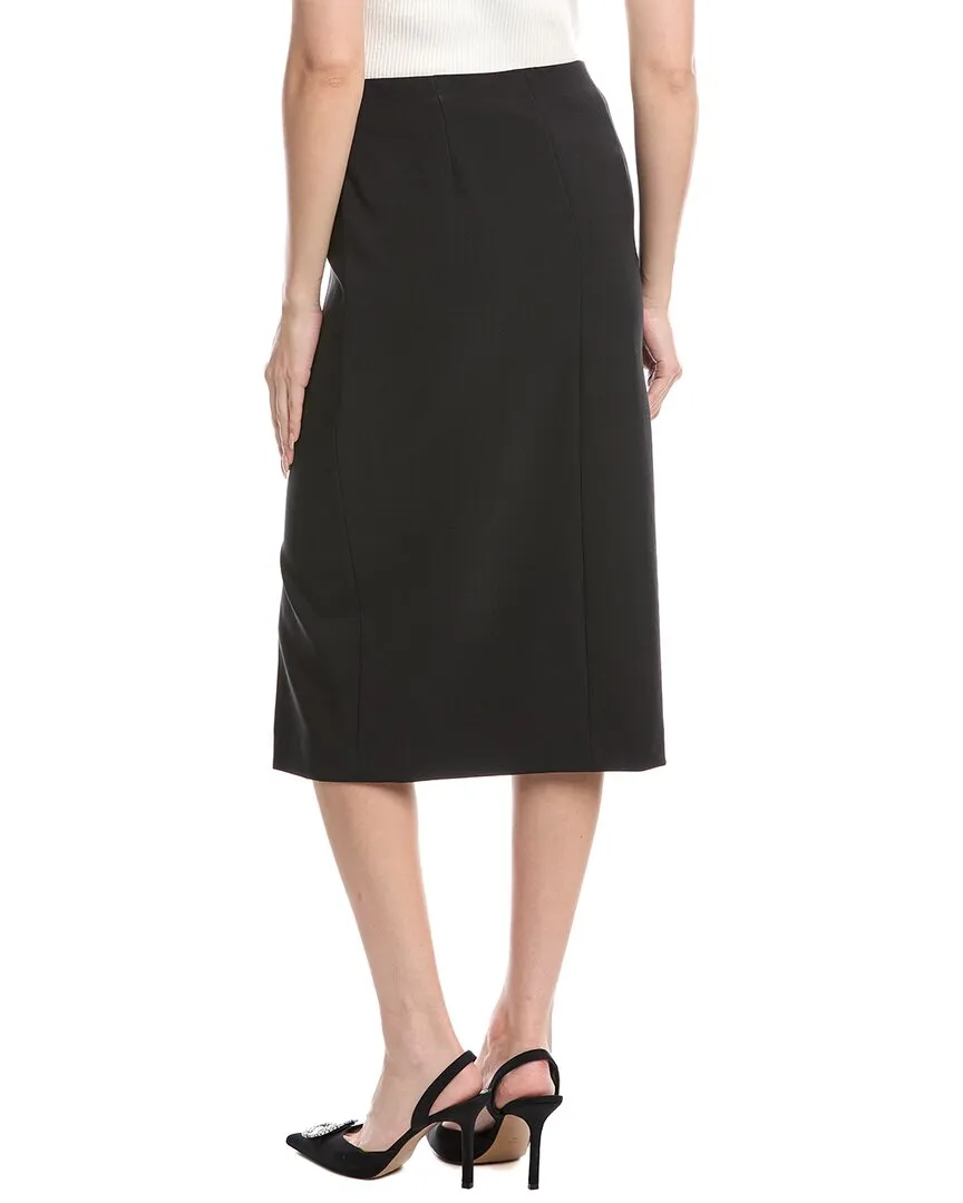 Jupe crayon mi-longue asymétrique à enfiler Anne Klein