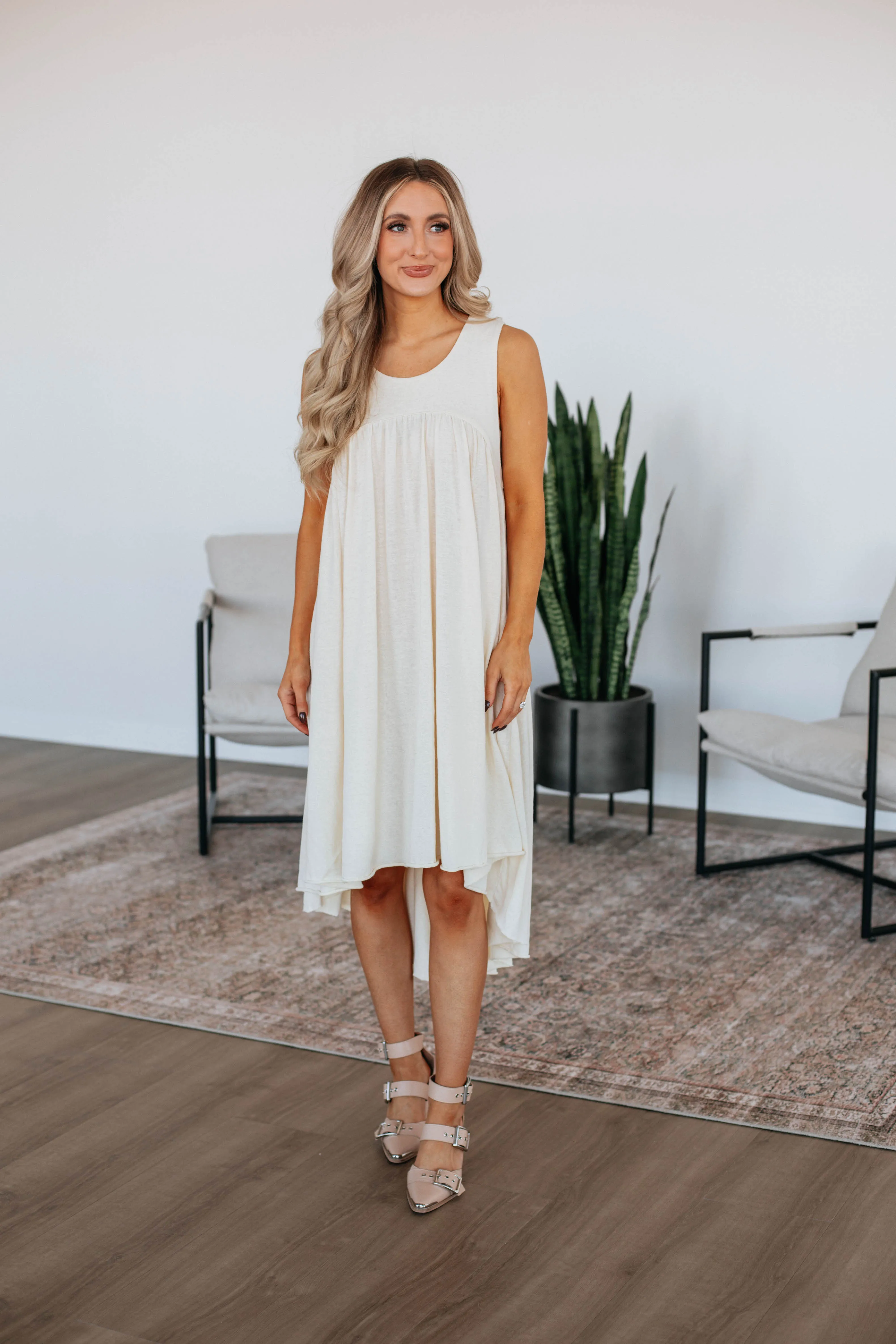 Robe midi Ariella - Naturel