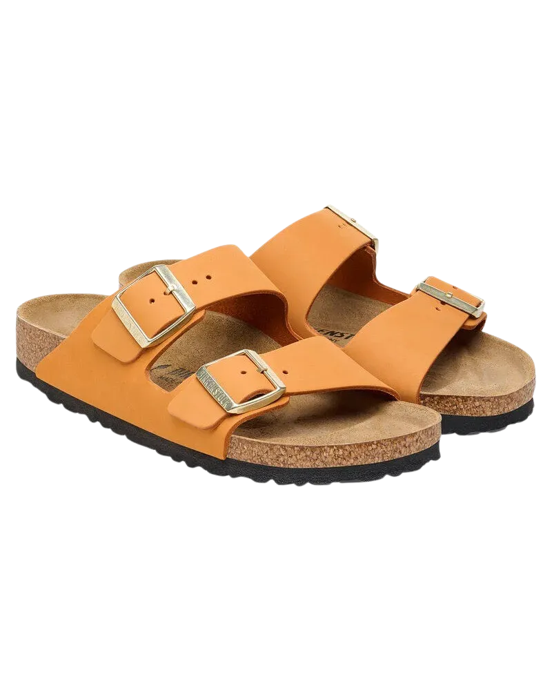 Sandales en cuir Nubuck Arizona en orange brûlé