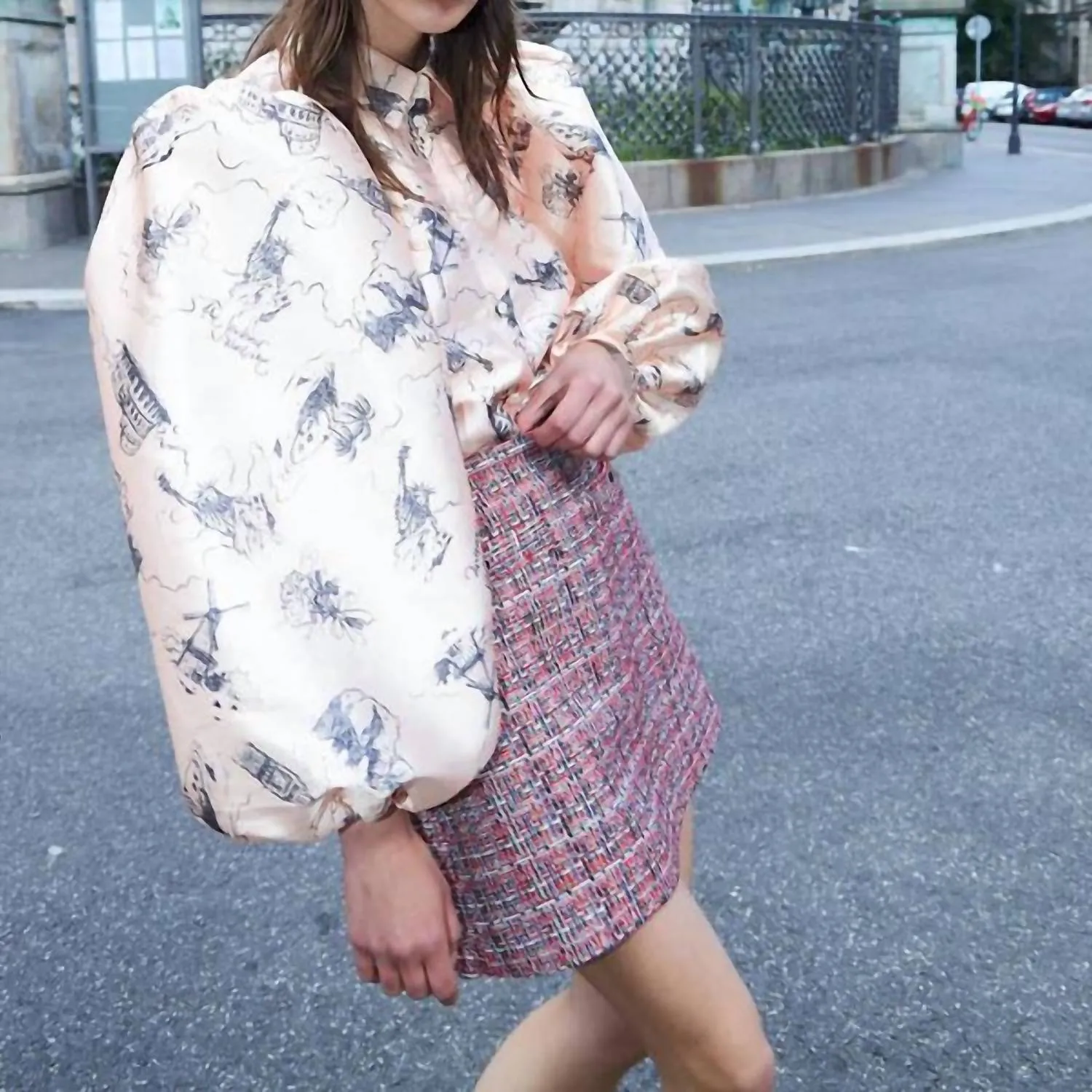 Jupe Aska en mélange rouge