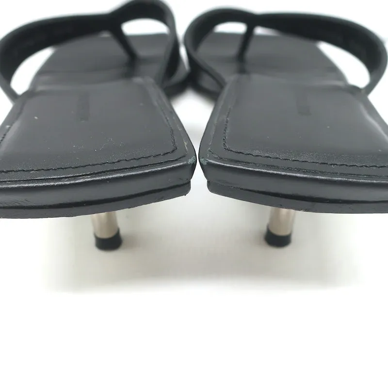 Balenciaga Sandales à lanières métalliques 40 en cuir noir Taille 36.5 Talons compensés