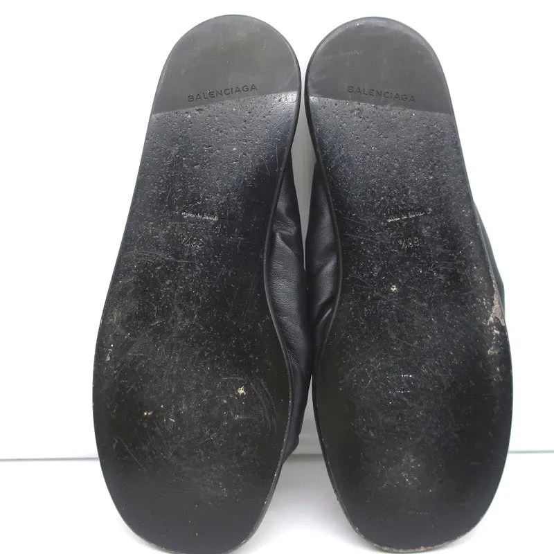 Balenciaga Sandales à Nœud Gonflé en Cuir Noir Taille 38.5