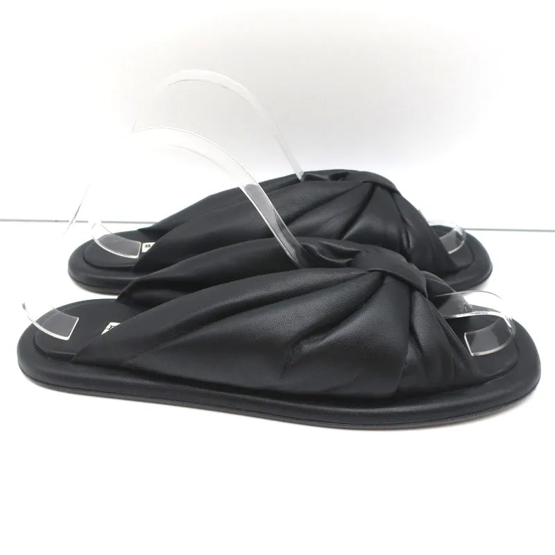 Balenciaga Sandales à Nœud Gonflé en Cuir Noir Taille 38.5
