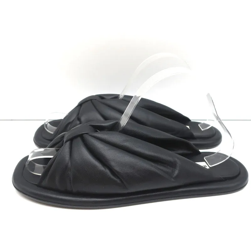 Balenciaga Sandales à Nœud Gonflé en Cuir Noir Taille 38.5
