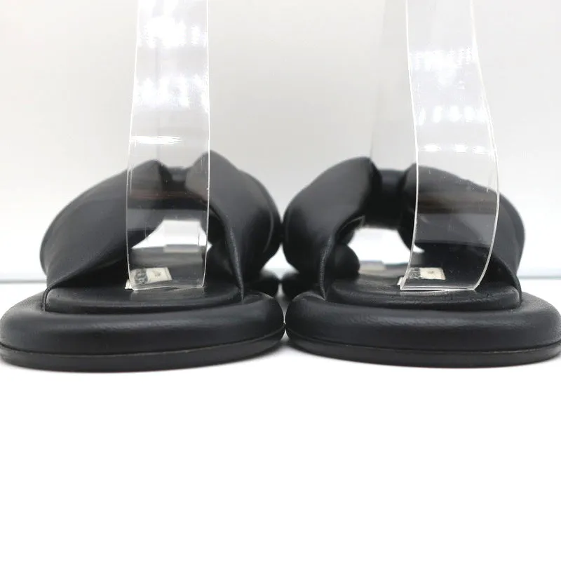 Balenciaga Sandales à Nœud Gonflé en Cuir Noir Taille 38.5