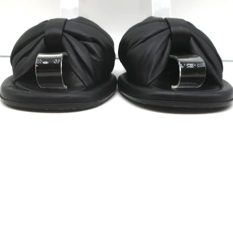 Balenciaga Sandales à Nœud Gonflé en Cuir Noir Taille 38.5