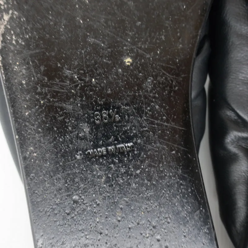 Balenciaga Sandales à Nœud Gonflé en Cuir Noir Taille 38.5