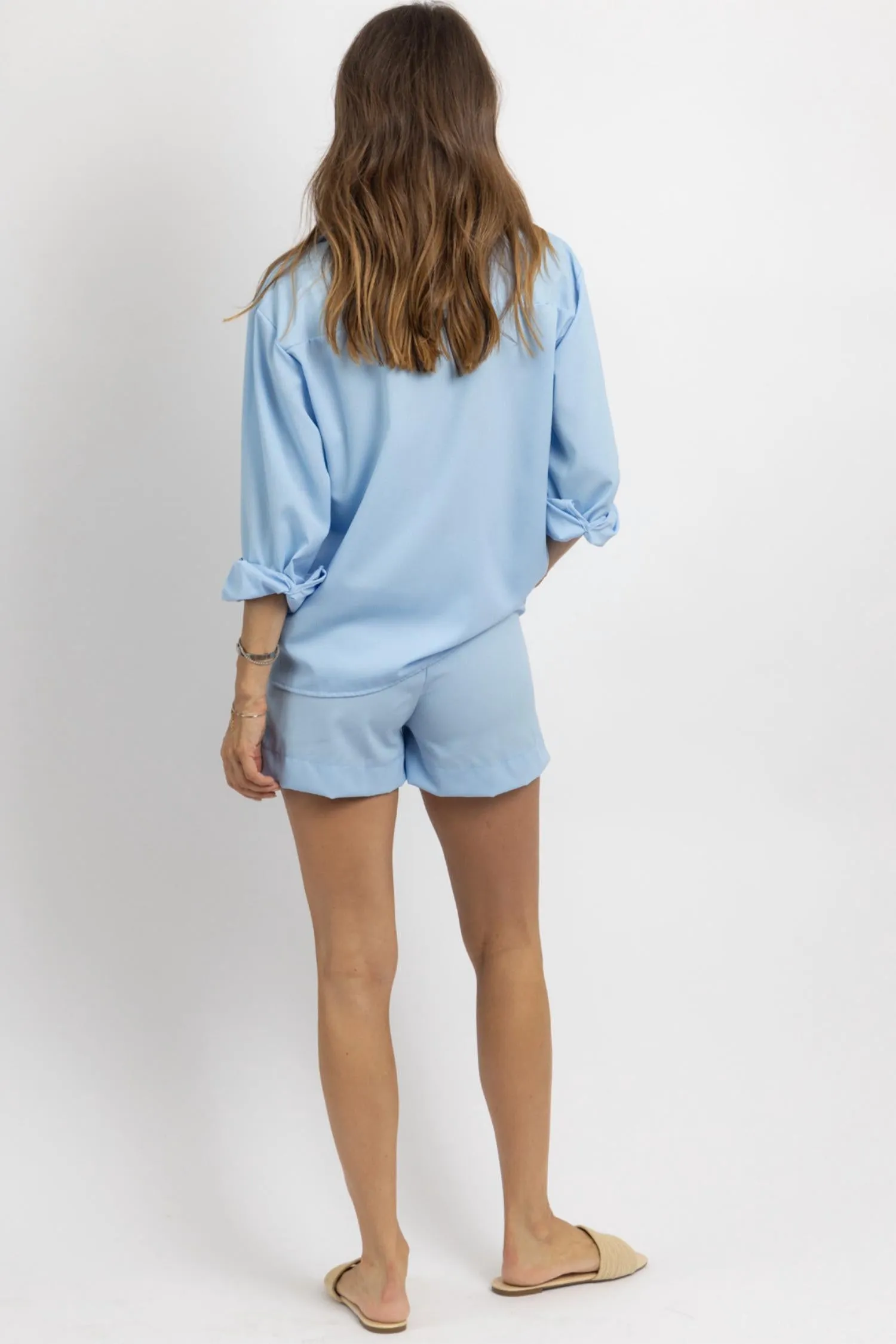 Ensemble Basique Court en Bleu