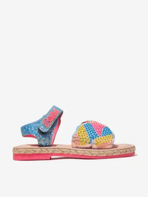 Sandales à Papillon à Paillettes et Perles Billieblush Girls en Bleu