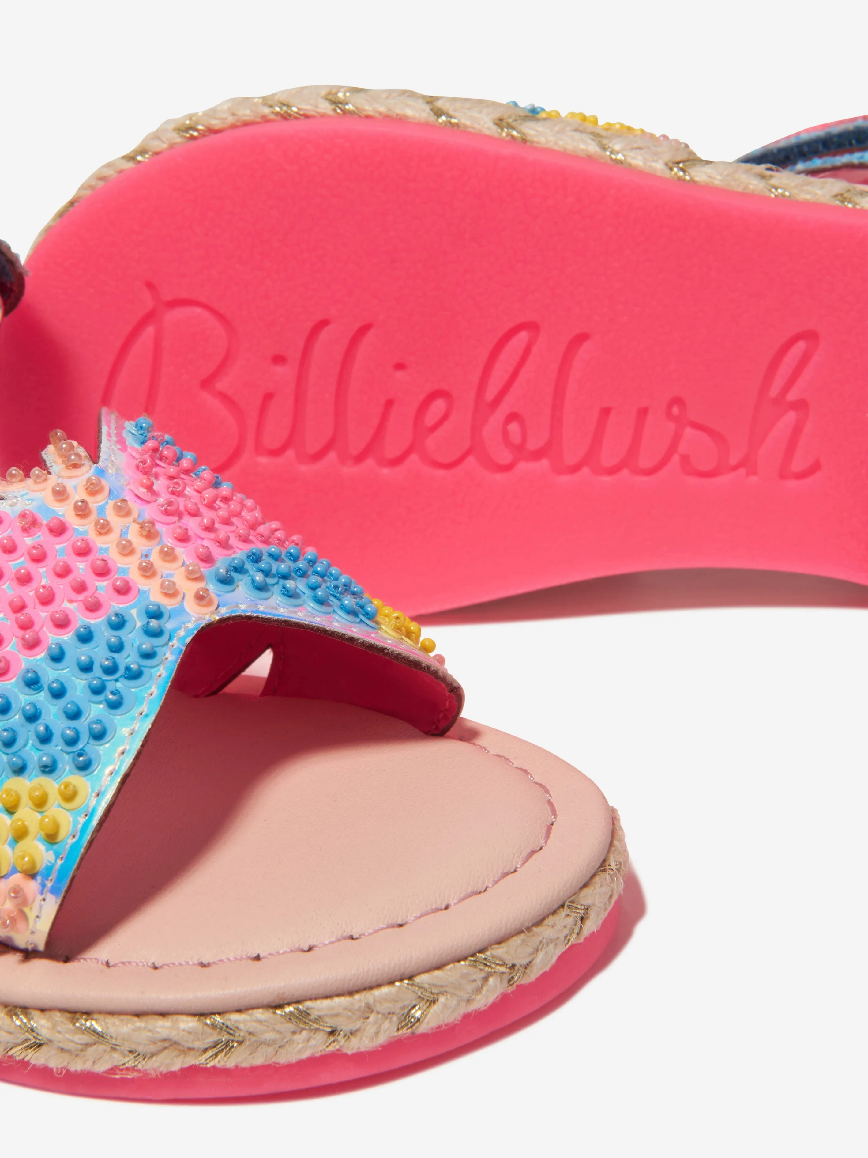 Sandales à Papillon à Paillettes et Perles Billieblush Girls en Bleu