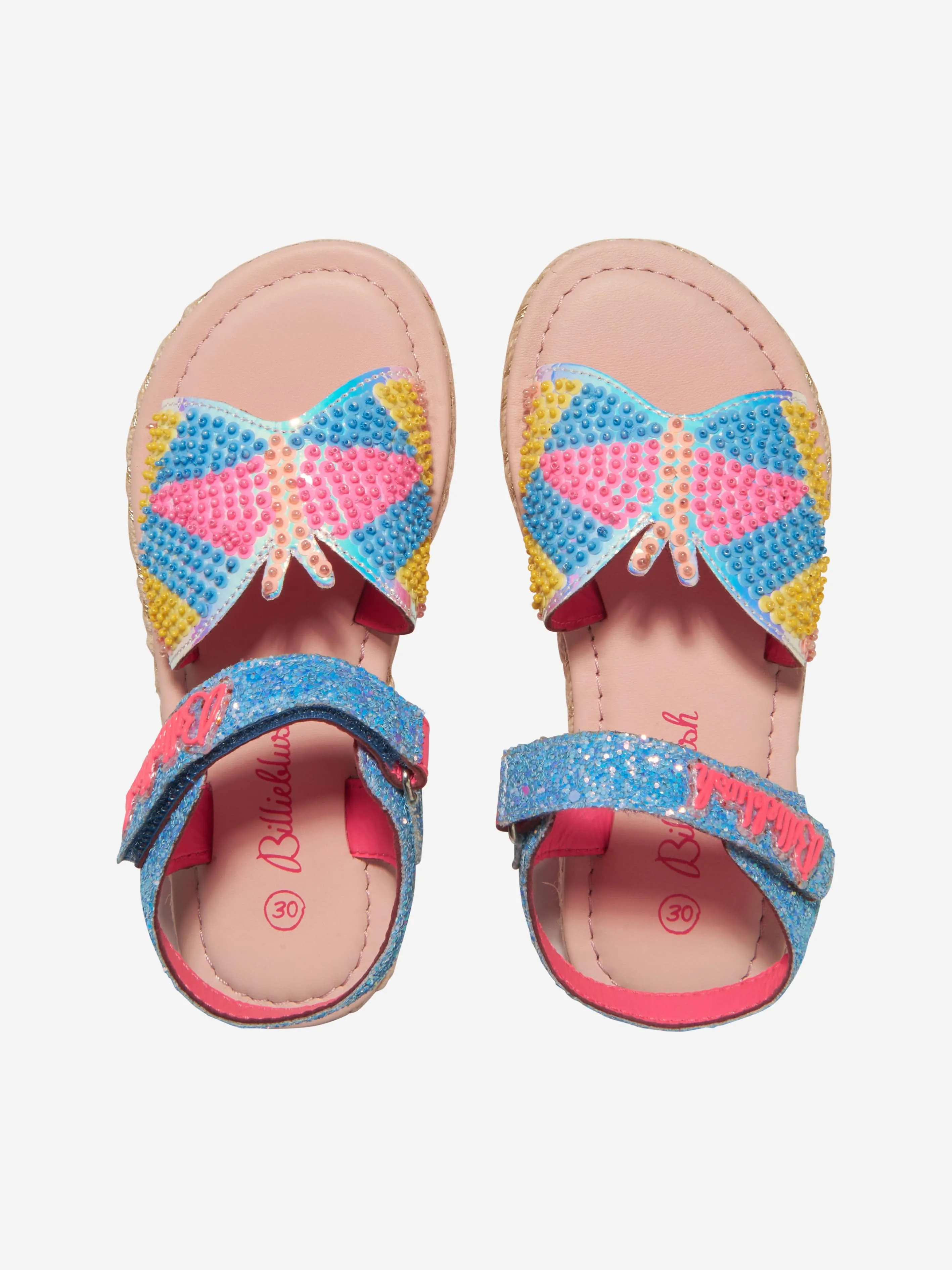 Sandales à Papillon à Paillettes et Perles Billieblush Girls en Bleu