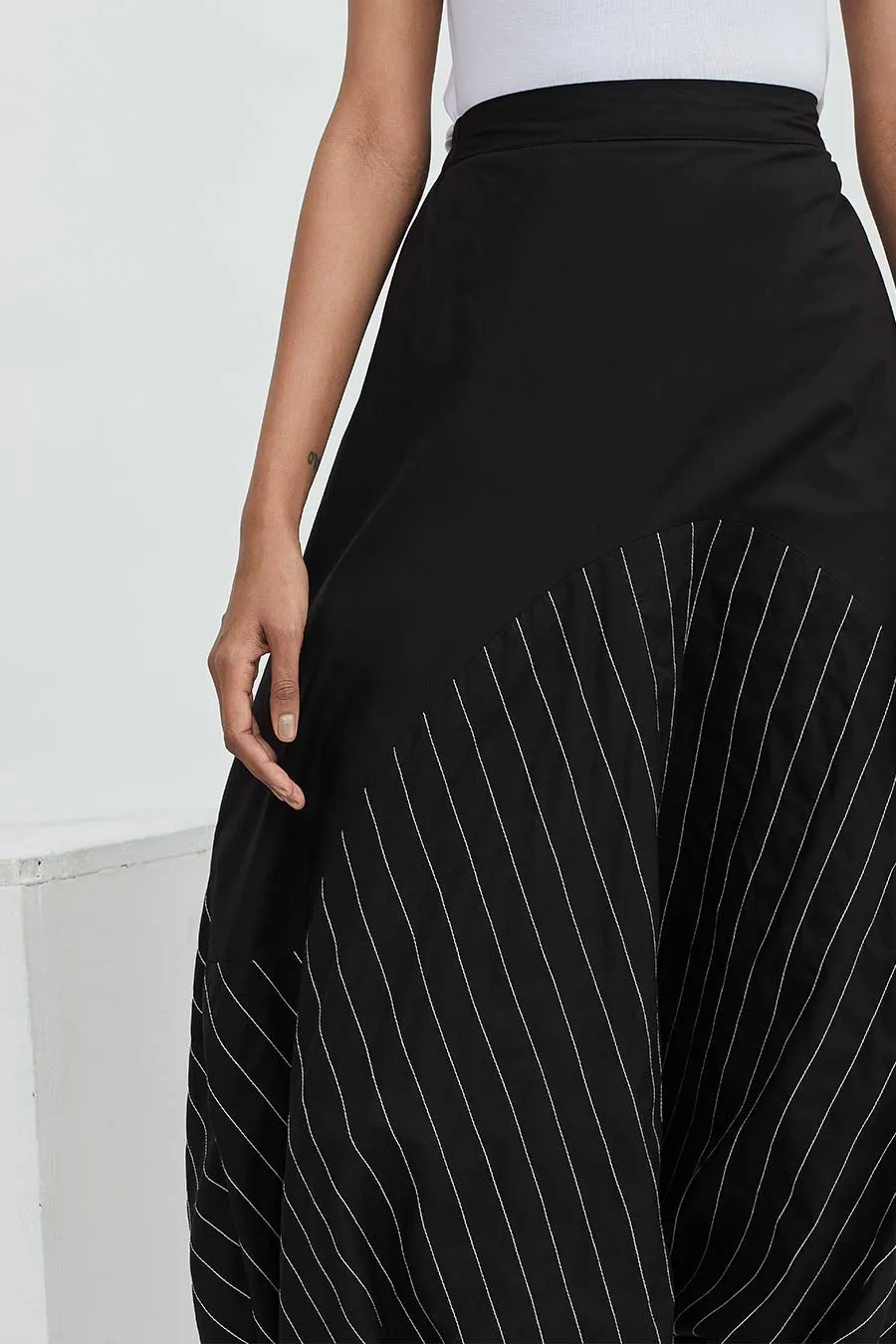 Pantalon Zouave Texturé Noir