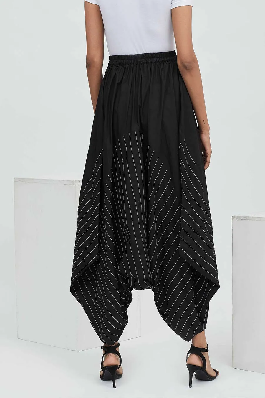 Pantalon Zouave Texturé Noir