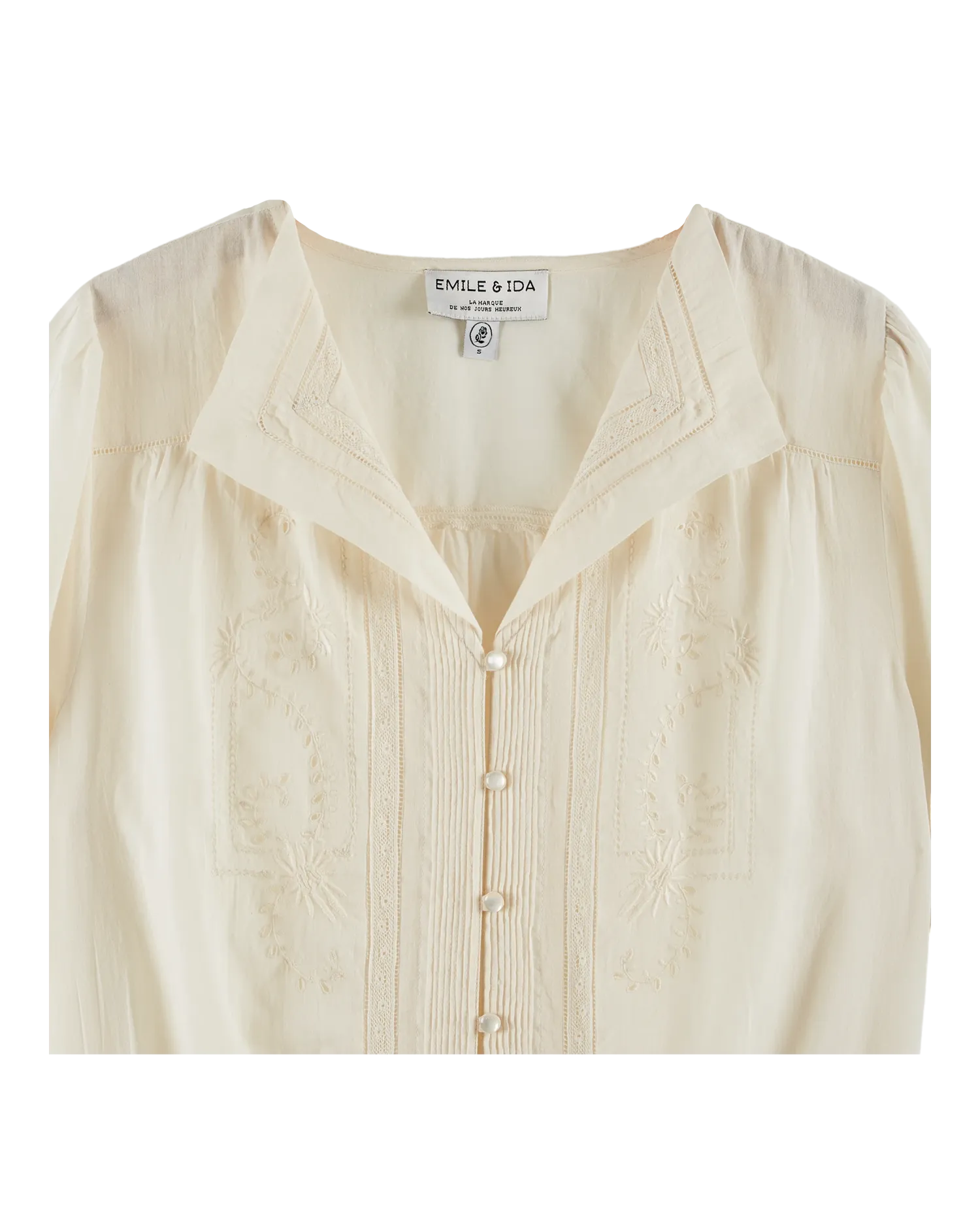 Blouse Brodée Vin Ida-brunelle Écru