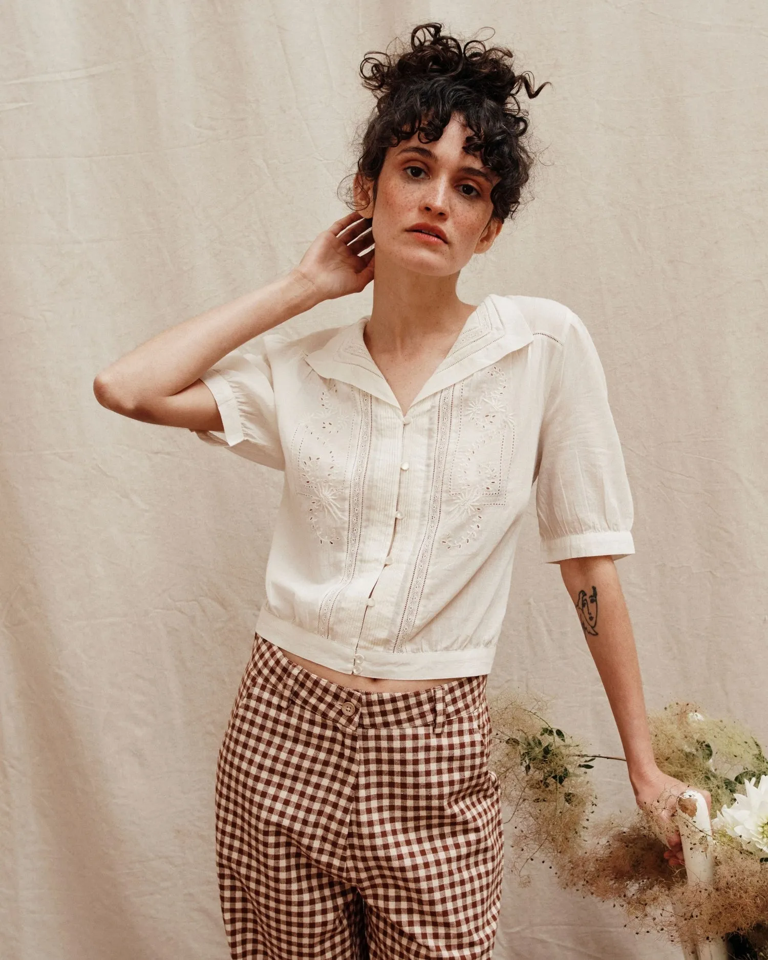 Blouse Brodée Vin Ida-brunelle Écru