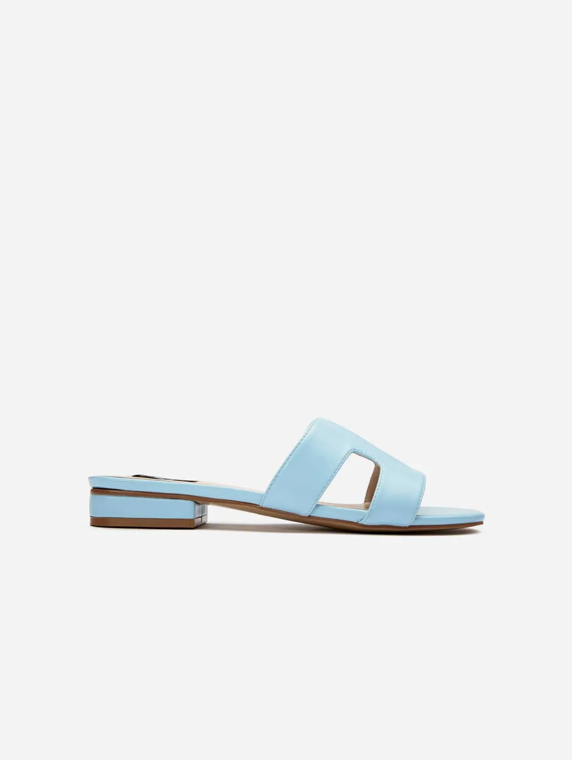 Sandales slides en similicuir vegan pour femmes Bok | Bleu clair
