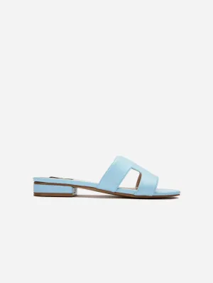 Sandales slides en similicuir vegan pour femmes Bok | Bleu clair