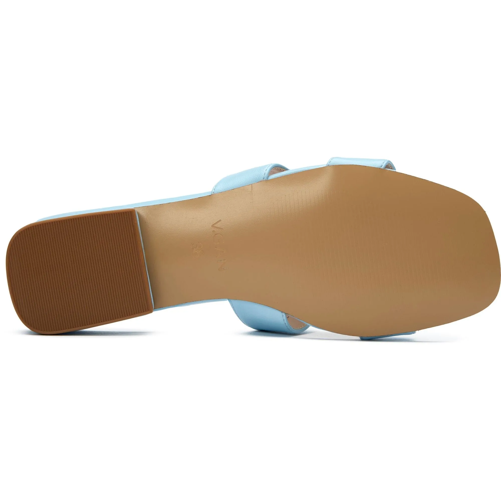 Sandales slides en similicuir vegan pour femmes Bok | Bleu clair