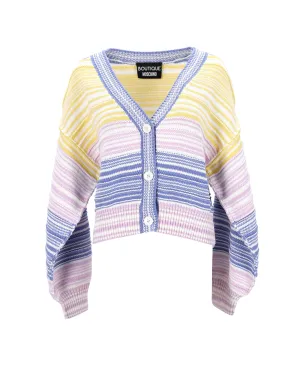 Cardigan rayé Moschino en coton multicolore