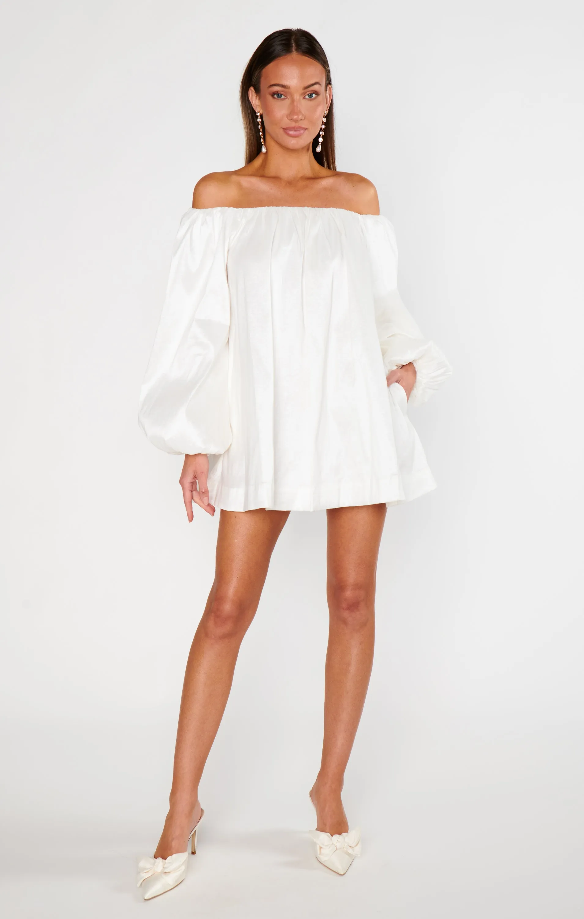 Robe courte Brenna ~ Taffetas blanc
