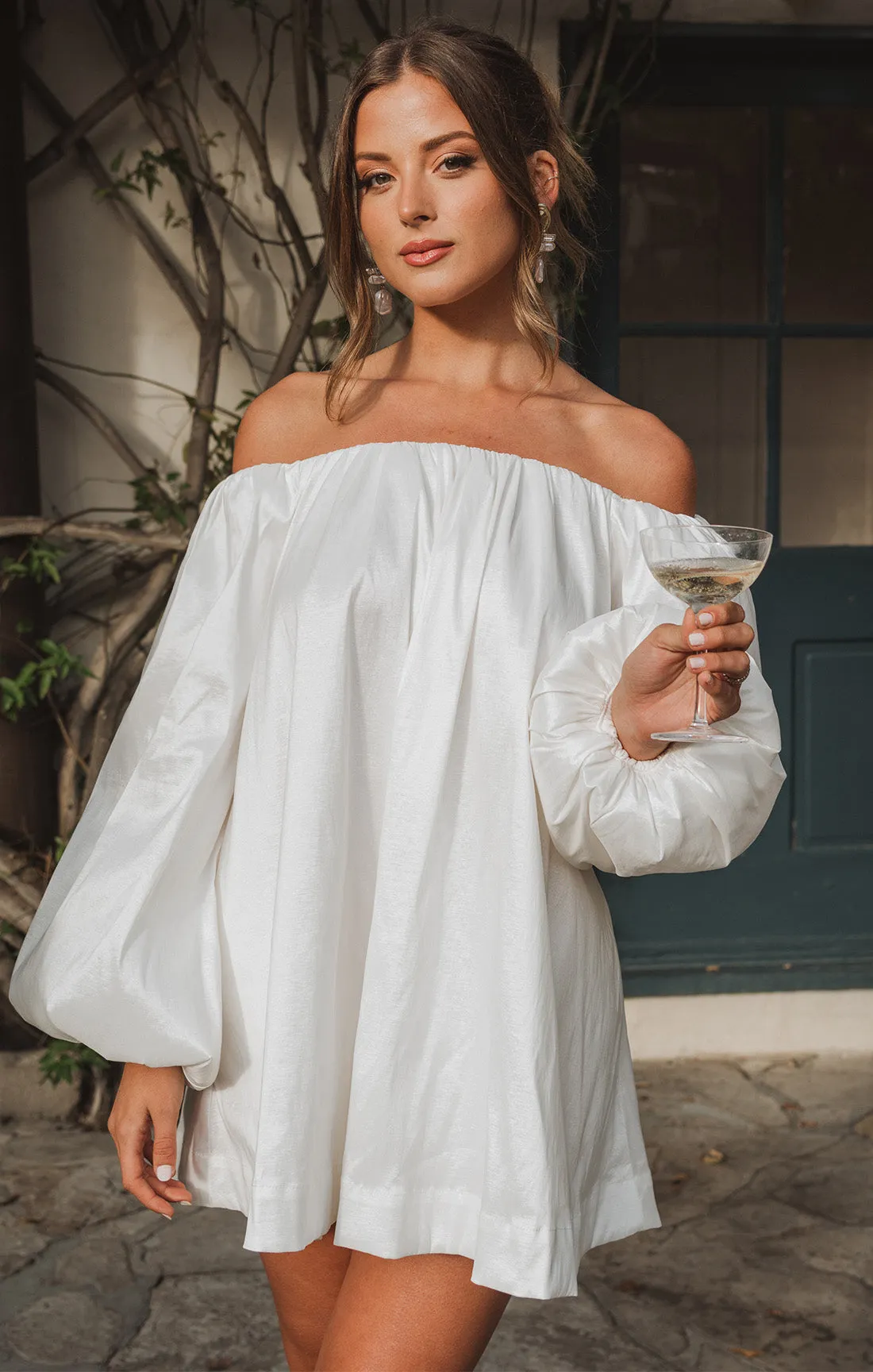 Robe courte Brenna ~ Taffetas blanc