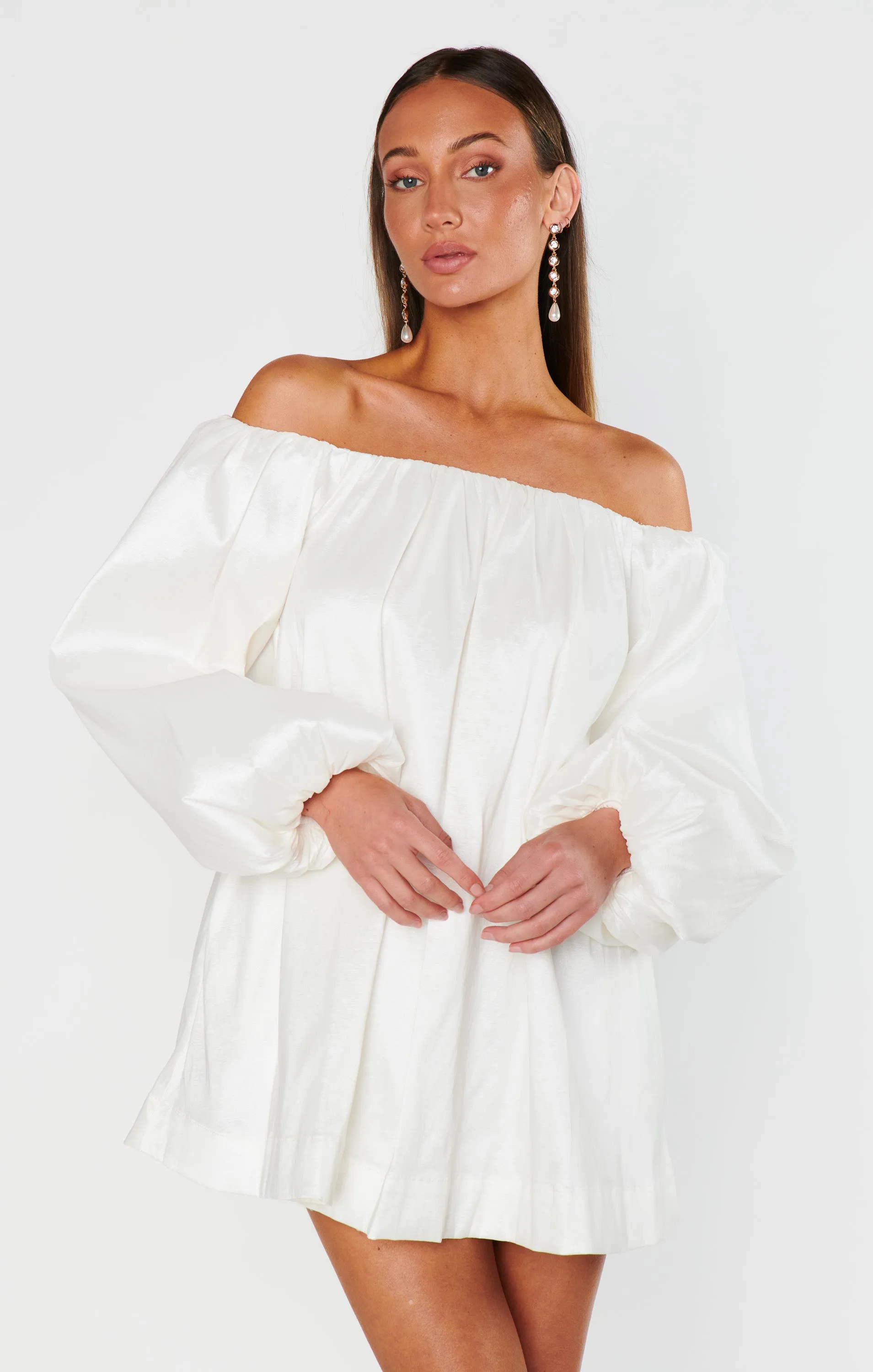 Robe courte Brenna ~ Taffetas blanc