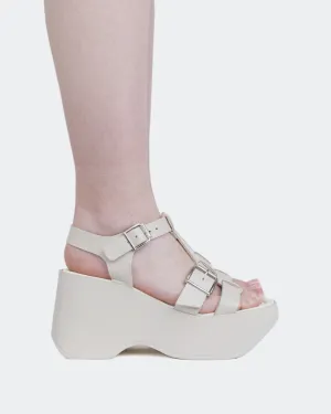 Brinkly Cuir Blanc Cassé