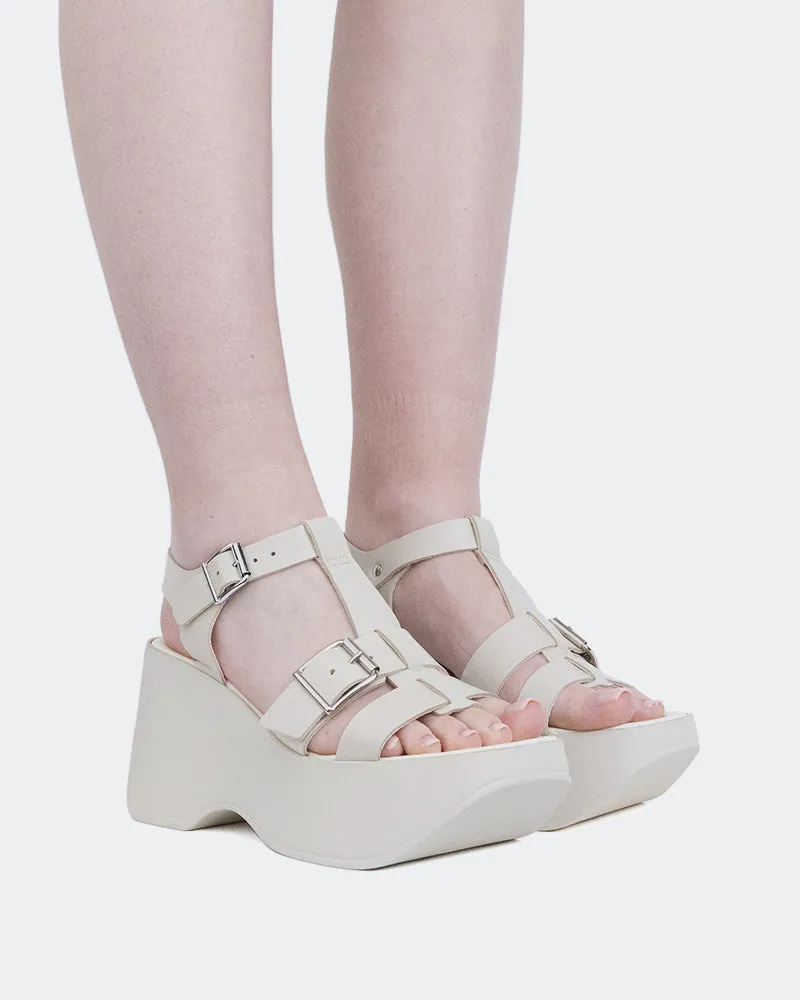 Brinkly Cuir Blanc Cassé