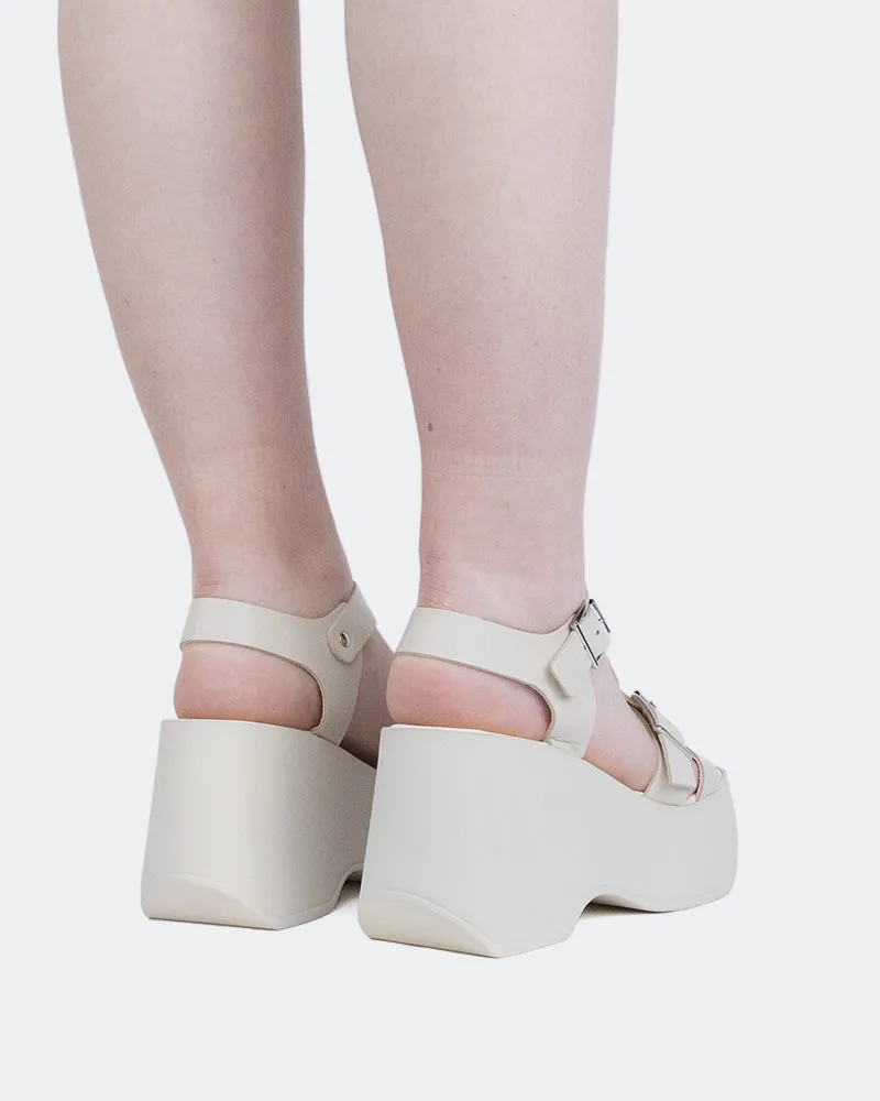 Brinkly Cuir Blanc Cassé
