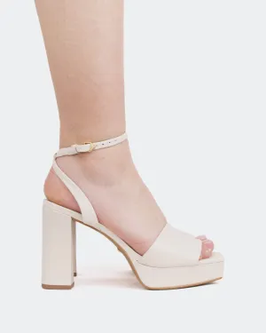Caicos, Cuir Blanc Cassé