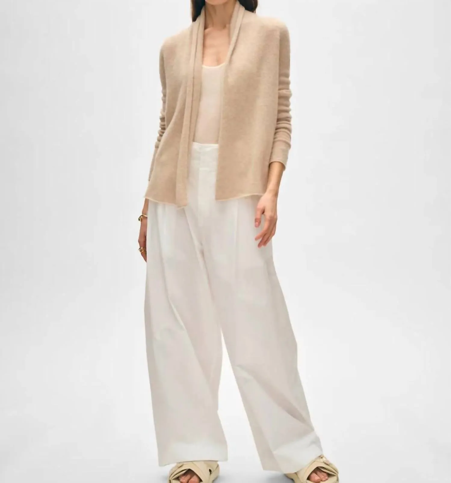 Cardigan en cachemire sable