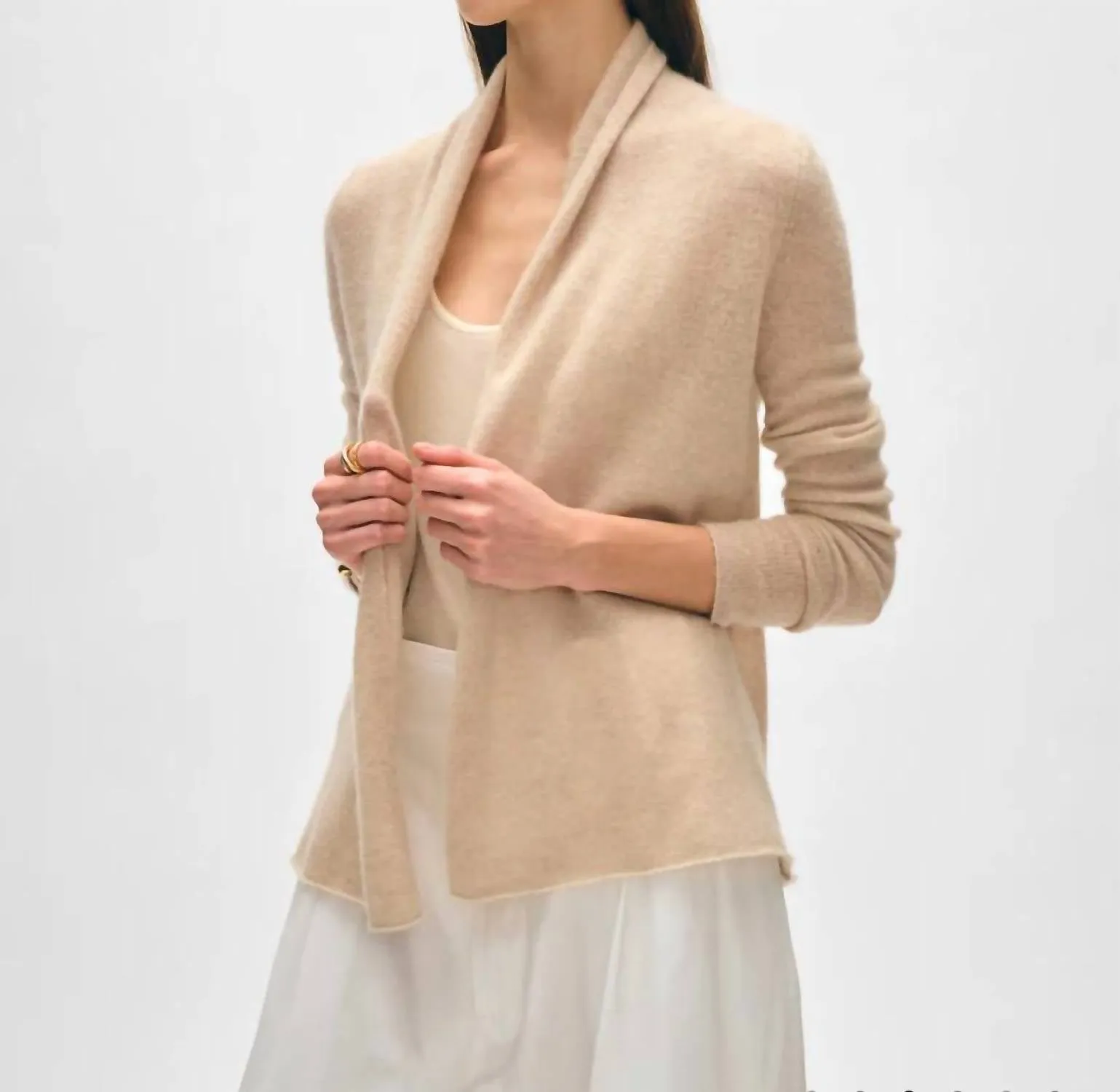 Cardigan en cachemire sable