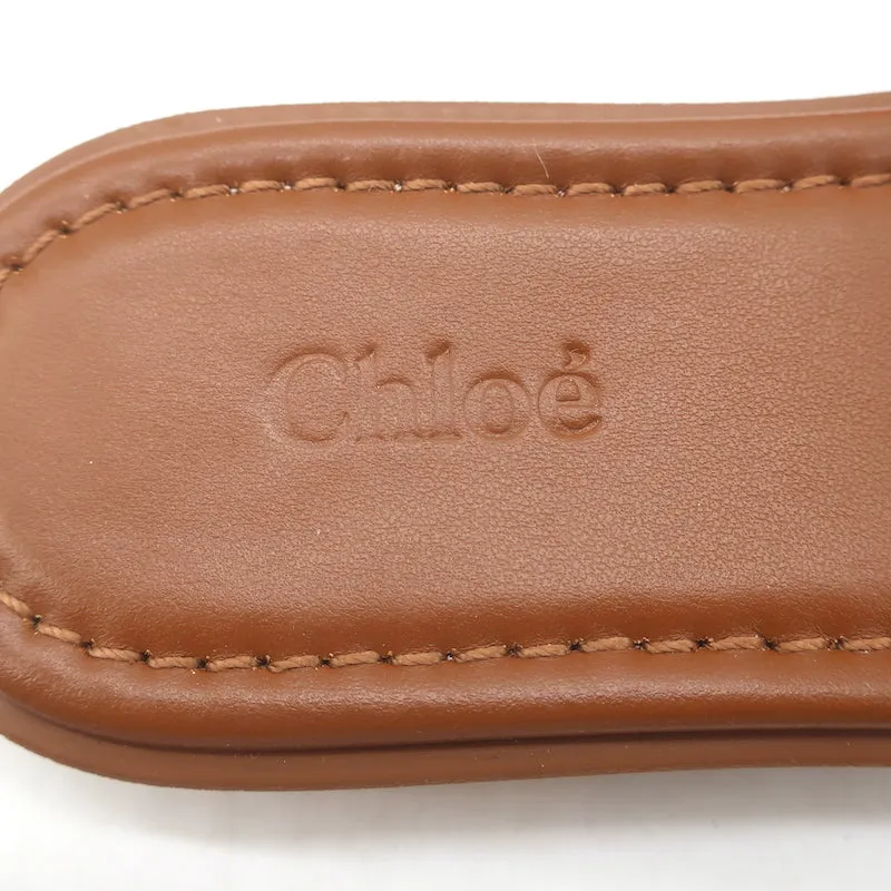 Chloe Marcie Sandales à Boucle Glissière en Cuir Marron Taille 38 NEUVE