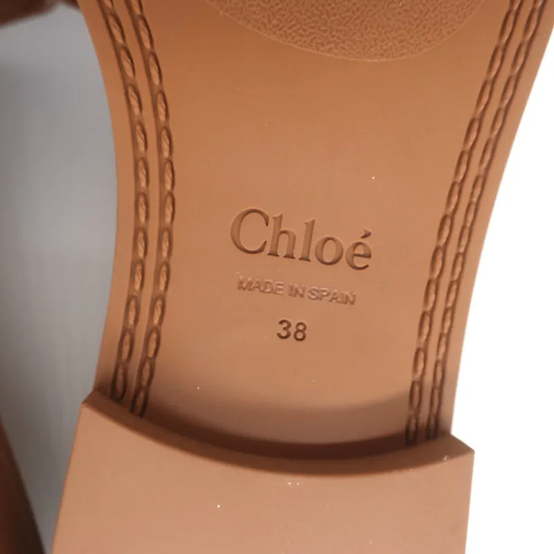 Chloe Marcie Sandales à Boucle Glissière en Cuir Marron Taille 38 NEUVE