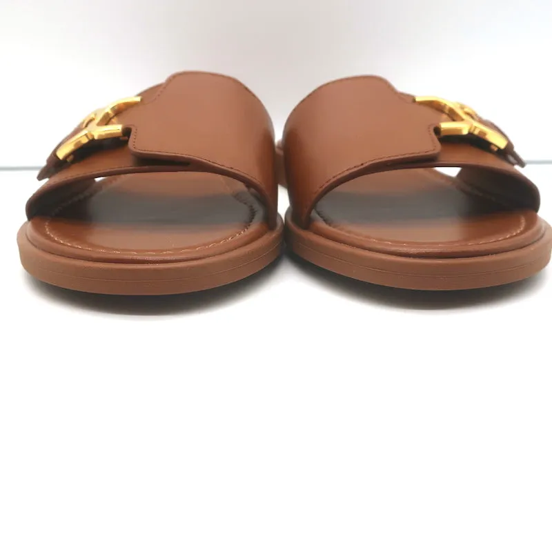 Chloe Marcie Sandales à Boucle Glissière en Cuir Marron Taille 38 NEUVE