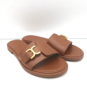 Chloe Marcie Sandales à Boucle Glissière en Cuir Marron Taille 38 NEUVE