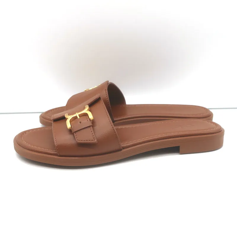 Chloe Marcie Sandales à Boucle Glissière en Cuir Marron Taille 38 NEUVE