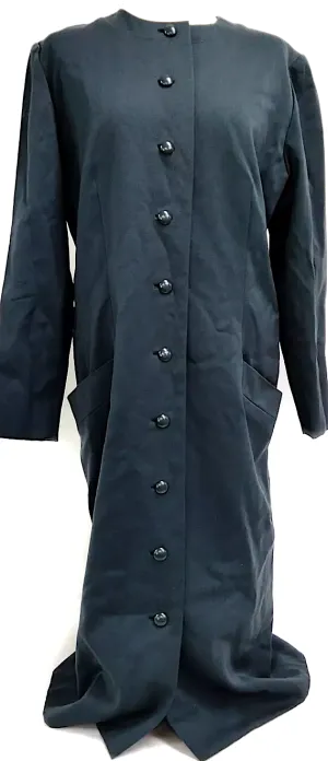 Christian Dior Paris. Veste uniforme en laine et cupro de style mandarin à col boutonné, couleur gris foncé/bleu