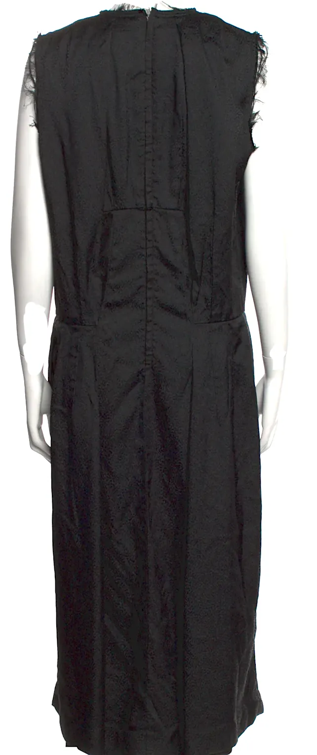 Comme des Garcons Japan. Robe longue à col rond avec ourlet brut noir