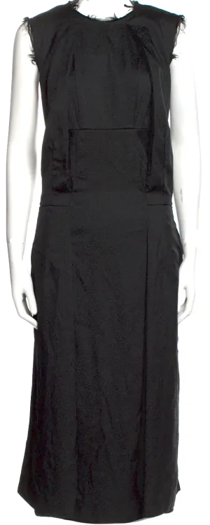 Comme des Garcons Japan. Robe longue à col rond avec ourlet brut noir